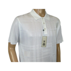 Mens Polo Shirt Slinky Sheer Short Sleeves Soft Touch Stacy Adams 57006 White - J.Valintin Men's Wear Legend - 100026