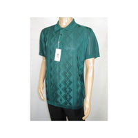 Mens Polo Shirt Slinky Sheer Short Sleeves Soft Touch Stacy Adams 57007 Emerald - J.Valintin Men's Wear Legend - 100051