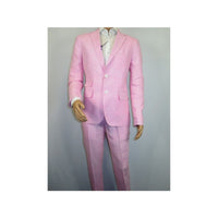 Mens Premium 100% Linen Cocktail Suit by INSERCH Breathable and cool SU880 Pink - J.Valintin Men's Wear Legend - 100661