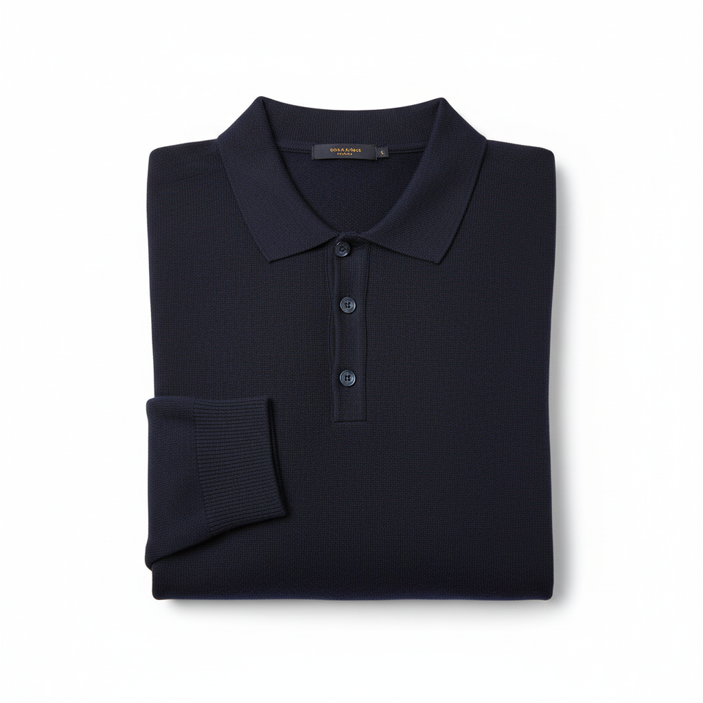 Mens PRINCELY Merinos Wool Sweater Knits Light Weight Polo 1011-40 Navy blue