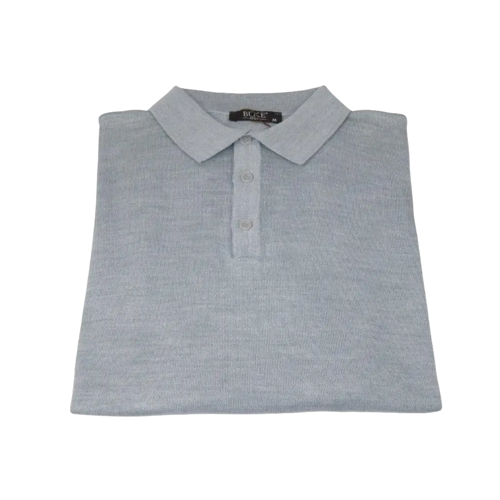 Mens PRINCELY Soft Merinos Wool Sweater Knits Light Weight Polo 1011 - 40 Lt Gray - J.Valintin Men's Wear Legend - 1011 - 40 Lt Gray - M