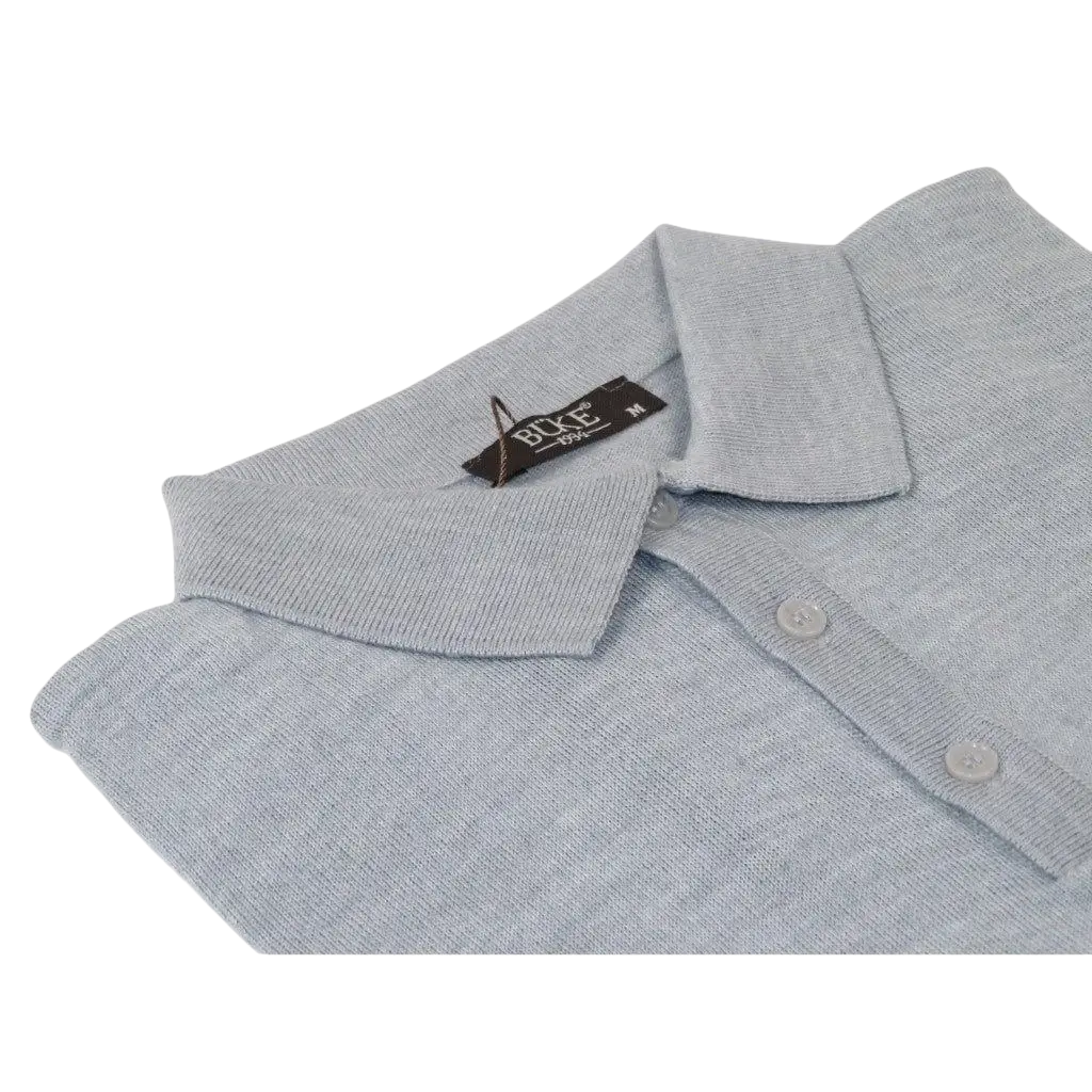 Mens PRINCELY Soft Merinos Wool Sweater Knits Light Weight Polo 1011 - 40 Lt Gray - J.Valintin Men's Wear Legend - 1011 - 40 Lt Gray - M