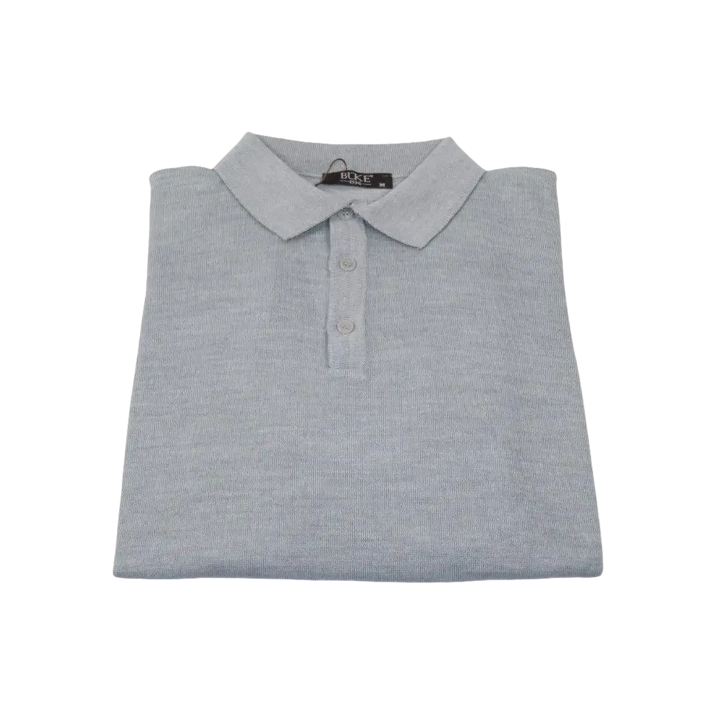 Mens PRINCELY Soft Merinos Wool Sweater Knits Light Weight Polo 1011 - 40 Lt Gray - J.Valintin Men's Wear Legend - 1011 - 40 Lt Gray - M