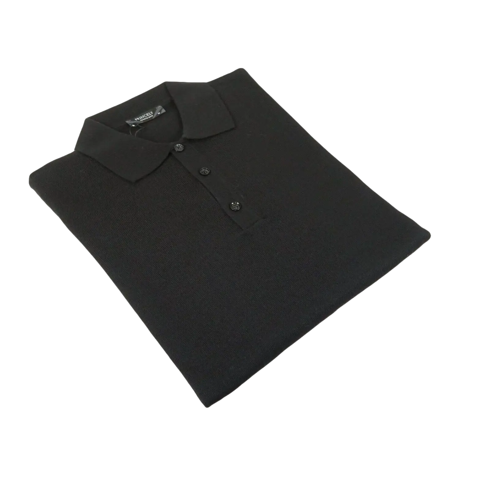 Mens PRINCELY Soft Merinos Wool Sweater Knits Lightweight Polo 1011 - 40 Black - J.Valintin Men's Wear Legend - 96642