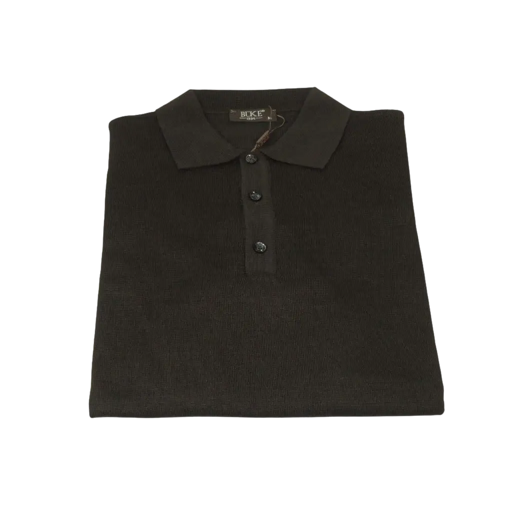 Mens PRINCELY Soft Merinos Wool Sweater Knits Lightweight Polo 1011 - 40 Brown - J.Valintin Men's Wear Legend - 96638