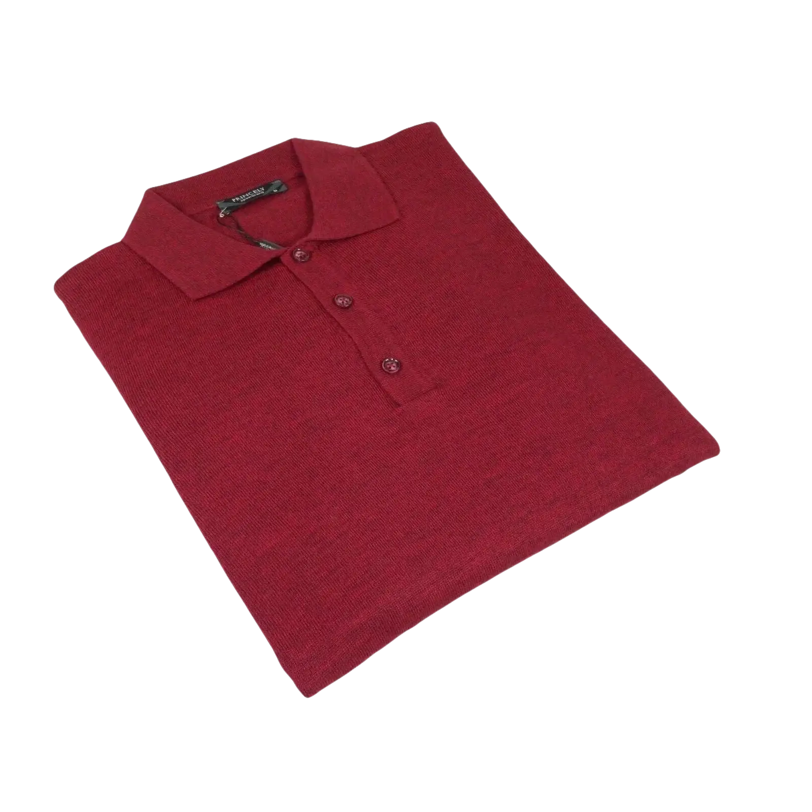 Mens PRINCELY Soft Merinos Wool Sweater Knits Lightweight Polo 1011 - 40 Cranberry - J.Valintin Men's Wear Legend - 96614