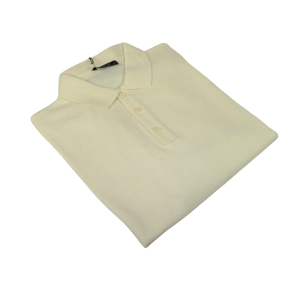 Mens PRINCELY Soft Merinos Wool Sweater Knits Lightweight Polo 1011 - 40 Ivory - J.Valintin Men's Wear Legend - 96606