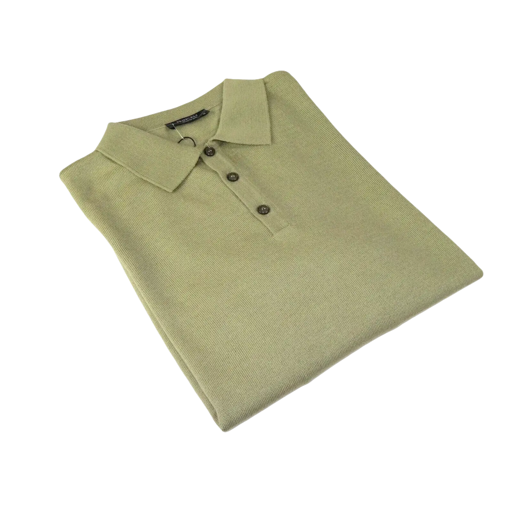 Mens PRINCELY Soft Merinos Wool Sweater Knits Lightweight Polo 1011 - 40 Olive - J.Valintin Men's Wear Legend - 96653