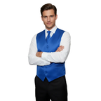 Mens  Q. BRAND Formal Vest ONLY after Six Assorted Satin Royal blue