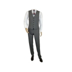 Mens Renoir 3 Piece Vested Suit Glen Plaid Notch Lapel Business 278 - 1 Gray New - J.Valintin Men's Wear Legend - 28301