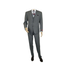 Mens Renoir 3 Piece Vested Suit Glen Plaid Notch Lapel Business 278 - 1 Gray New - J.Valintin Men's Wear Legend - 28301
