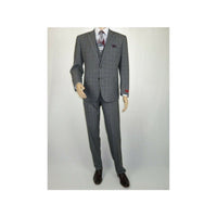 Mens Renoir 3 Piece Vested Suit Glen Plaid Notch Lapel Business 278 - 1 Gray New - J.Valintin Men's Wear Legend - 28301