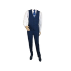 Mens Renoir 3 Piece Vested Suit Glenn Plaid Notch Lapel Business 278 - 2 Navy Blue - J.Valintin Men's Wear Legend - 21737
