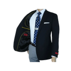 Men's RENOIR Classic Blazer 100% Wool Side vents Metal Buttons Notch 509 - 2 Navy - J.Valintin Men's Wear Legend - 21544