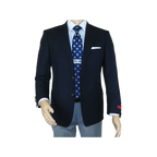 Men's RENOIR Classic Blazer 100% Wool Side vents Metal Buttons Notch 509 - 2 Navy - J.Valintin Men's Wear Legend - 21544