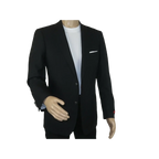 Men's RENOIR Classic Blazer Jacket 100% Wool Single breasted Notch 509 - 1 Black - J.Valintin Men's Wear Legend - 21566