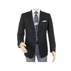 Men's RENOIR Classic Blazer Jacket 100% Wool Single breasted Notch 509 - 1 Black - J.Valintin Men's Wear Legend - 21566