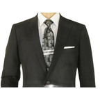 Men's RENOIR Classic Blazer Jacket 100% Wool Single breasted Notch 509 - 1 Black - J.Valintin Men's Wear Legend - 21566