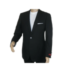 Men's RENOIR Classic Blazer Jacket 100% Wool Single breasted Notch 509 - 1 Black - J.Valintin Men's Wear Legend - 21566