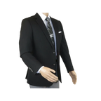 Men's RENOIR Classic Blazer Jacket 100% Wool Single breasted Notch 509 - 1 Black - J.Valintin Men's Wear Legend - 21566