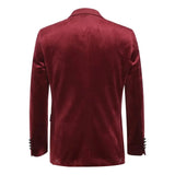 Men's Renoir Velvet Tuxedo Blazer Jacket Satin Peak Lapel Slim 290 - 8 Burgundy - J.Valintin Men's Wear Legend - 290 - 8 Burg - 38R