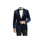 Men's Renoir Velvet Tuxedo Blazer Jacket Satin Peak Lapel Slim Fit 290 - 7 Blue - J.Valintin Men's Wear Legend - 290 - 7 Blue - 38R