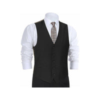 Mens RENOIR Vest Wool 140 Adjustable ,V - Neck two Pocket Full Lining 508 - 1 Black - J.Valintin Men's Wear Legend - 80049