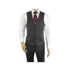 Men's RENOIR Vest Wool 140's Adjustable, Full Lining 508 - 3 Mid Gray - J.Valintin Men's Wear Legend - 80069