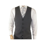 Men's RENOIR Vest Wool 140's Adjustable, Full Lining 508 - 3 Mid Gray - J.Valintin Men's Wear Legend - 80069