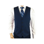 Men's RENOIR Vest Wool 140's Adjustable, Two Pockets 508 - 19 Navy Blue - J.Valintin Men's Wear Legend - 80059