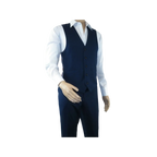 Men's RENOIR Vest Wool 140's Adjustable, Two Pockets 508 - 19 Navy Blue - J.Valintin Men's Wear Legend - 80059