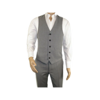 Men's RENOIR Vest Wool 140's Adjustable, Two Pockets 508 - 5 Lt Gray - J.Valintin Men's Wear Legend - 80079