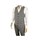 Men's RENOIR Vest Wool 140's Adjustable, Two Pockets 508 - 5 Lt Gray - J.Valintin Men's Wear Legend - 80079