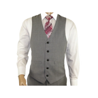 Men's RENOIR Vest Wool 140's Adjustable, Two Pockets 508 - 5 Lt Gray - J.Valintin Men's Wear Legend - 80079
