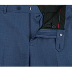 Men's Renoir Wool Blend Slim Fit 2pc Suit Sharkskin Texture 557 - 1 Blue - J.Valintin Men's Wear Legend - 557 - 1 - Blue - 36S