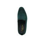 Mens Santino Luciano Shoes Soft Velvet Slip on Loafer Formal C351 Emerald Green - J.Valintin Men's Wear Legend - C351 - Green - 14M