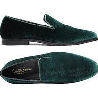 Mens Santino Luciano Shoes Soft Velvet Slip on Loafer Formal C351 Emerald Green - J.Valintin Men's Wear Legend - C351 - Green - 14M