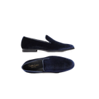 Mens Santino Luciano Shoes Soft Velvet Slip on Loafer Formal C351 Navy Blue - J.Valintin Men's Wear Legend - 99013