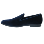 Mens Santino Luciano Shoes Soft Velvet Slip on Loafer Formal C351 Navy Blue - J.Valintin Men's Wear Legend - 99013