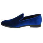 Mens Santino Luciano Shoes Soft Velvet Slip on Loafer Formal C351 Royal Blue - J.Valintin Men's Wear Legend - 99005