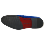 Mens Santino Luciano Shoes Soft Velvet Slip on Loafer Formal C351 Royal Blue - J.Valintin Men's Wear Legend - 99005