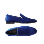 Mens Santino Luciano Shoes Soft Velvet Slip on Loafer Formal C351 Royal Blue - J.Valintin Men's Wear Legend - 99005