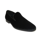 Mens Santino Luciano Shoes Soft Velvet Slip on Loafer Formal Wedding C351 Black - J.Valintin Men's Wear Legend - C351 - Black - 14M
