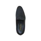Mens Santino Luciano Shoes Soft Velvet Slip on Loafer Formal Wedding C351 Black - J.Valintin Men's Wear Legend - C351 - Black - 14M