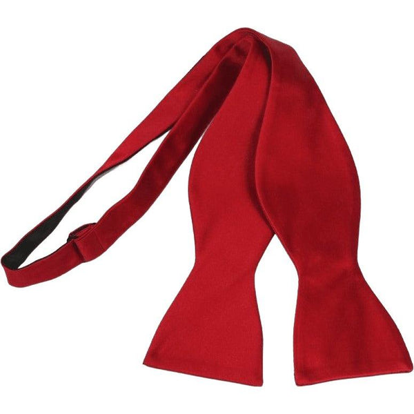 Men's Self Bow Tie By Hand J.Valintin Collection Solid Satin #92545 Red - J.Valintin Men's Wear Legend - 92545