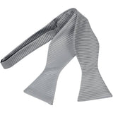 Men's Self Bow Tie By Hand J.Valintin Collection Woven SBT2 Silver Gray - J.Valintin Men's Wear Legend - 92550