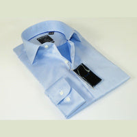 Men's Shirt Christopher Lena PROPER 100% Cotton Wrinkle Free p720ttsr Blue Slim - J.Valintin Men's Wear Legend - 92455