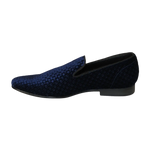 Men's Shoes Steve Madden Slip On Dress or Casual Velvet Lifted Navy Blue - J.Valintin Men's Wear Legend - 100257