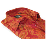 Men's Silky Paisley Floral Shirt By JT Milano AVM Turkey Slim Fit 600 - 28 Rust - J.Valintin Men's Wear Legend - 600 - 28 Rust - M