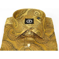 Men's Silky Paisley Floral Shirt By JT Milano AVM Turkey Slim Fit 6000 - 22 Gold - J.Valintin Men's Wear Legend - 6000 - 22 Gold - M